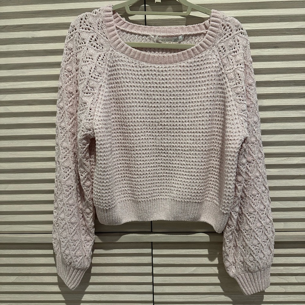 Altar'd State Light Pink chenille Knit Sweater